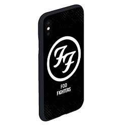Чехол iPhone XS Max матовый Foo Fighters glitch на темном фоне, цвет: 3D-черный — фото 2