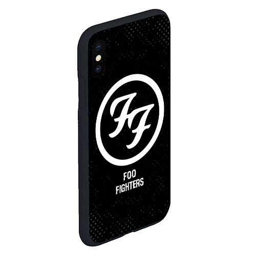 Чехол iPhone XS Max матовый Foo Fighters glitch на темном фоне / 3D-Черный – фото 2