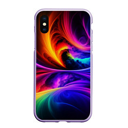 Чехол iPhone XS Max матовый Неоновая краска, цвет: 3D-светло-сиреневый