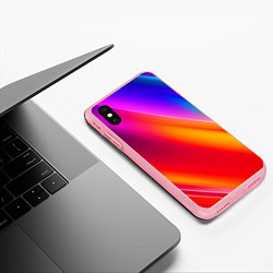 Чехол iPhone XS Max матовый Неоновая радуга, цвет: 3D-баблгам — фото 2