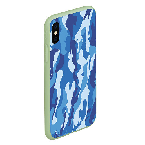 Чехол iPhone XS Max матовый Blue military / 3D-Салатовый – фото 2