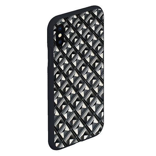 Чехол iPhone XS Max матовый Текстура металла / 3D-Черный – фото 2