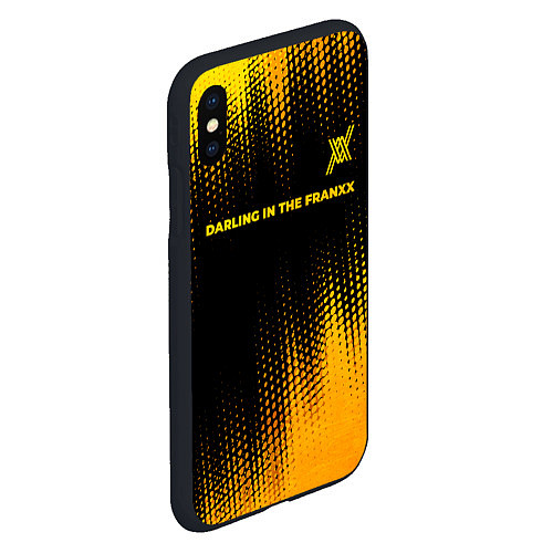 Чехол iPhone XS Max матовый Darling in the FranXX - gold gradient: символ свер / 3D-Черный – фото 2