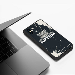 Чехол iPhone XS Max матовый Артем зубастый волк, цвет: 3D-черный — фото 2