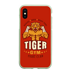 Чехол iPhone XS Max матовый Tiger - боец, цвет: 3D-салатовый