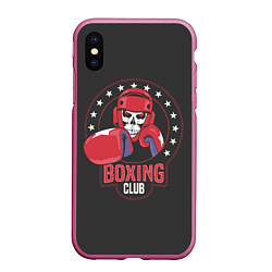 Чехол iPhone XS Max матовый Boxing club - боксёр