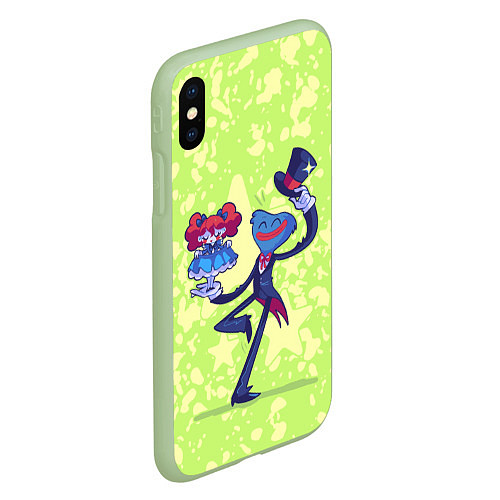 Чехол iPhone XS Max матовый Huggy Wuggy and Poppy Playtime / 3D-Салатовый – фото 2