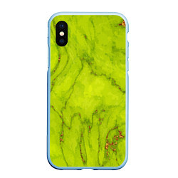 Чехол iPhone XS Max матовый Abstraction green, цвет: 3D-голубой