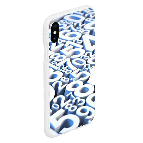 Чехол iPhone XS Max матовый Цифровая брусчатка / 3D-Белый – фото 2