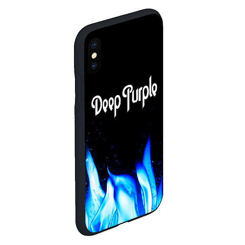 Чехол iPhone XS Max матовый Deep Purple blue fire / 3D-Черный – фото 2