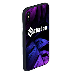 Чехол iPhone XS Max матовый Sabaton neon monstera, цвет: 3D-черный — фото 2