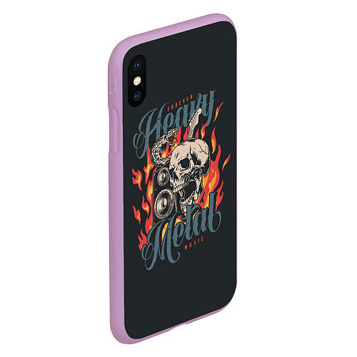 Чехол iPhone XS Max матовый Heavy metal music / 3D-Сиреневый – фото 2