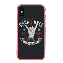 Чехол iPhone XS Max матовый Rock and roll - жест козы, цвет: 3D-баблгам