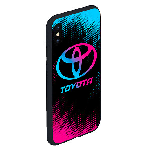 Чехол iPhone XS Max матовый Toyota - neon gradient / 3D-Черный – фото 2