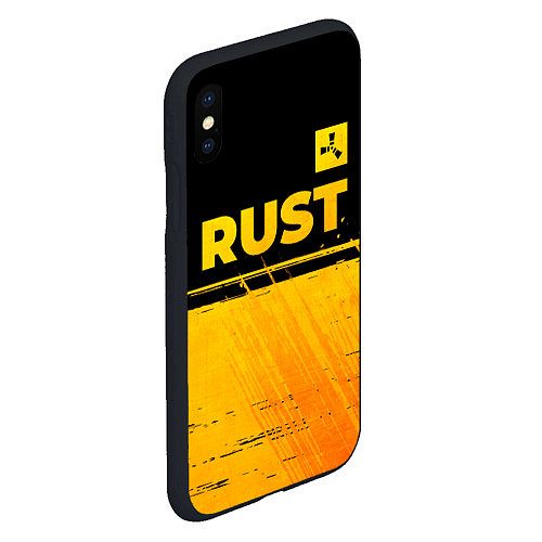 Чехол iPhone XS Max матовый Rust - gold gradient: символ сверху / 3D-Черный – фото 2