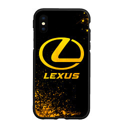 Чехол iPhone XS Max матовый Lexus - gold gradient, цвет: 3D-черный