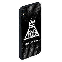 Чехол iPhone XS Max матовый Fall Out Boy с потертостями на темном фоне, цвет: 3D-черный — фото 2