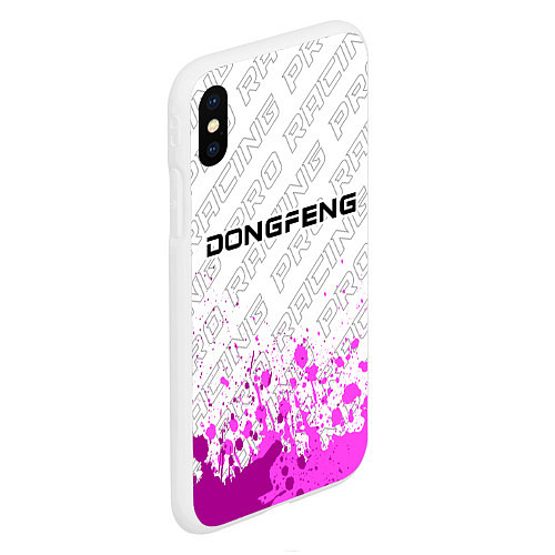 Чехол iPhone XS Max матовый Dongfeng pro racing: символ сверху / 3D-Белый – фото 2