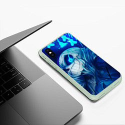 Чехол iPhone XS Max матовый Undertale game sans, цвет: 3D-салатовый — фото 2