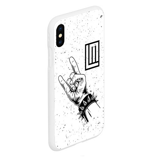Чехол iPhone XS Max матовый Lindemann и рок символ / 3D-Белый – фото 2