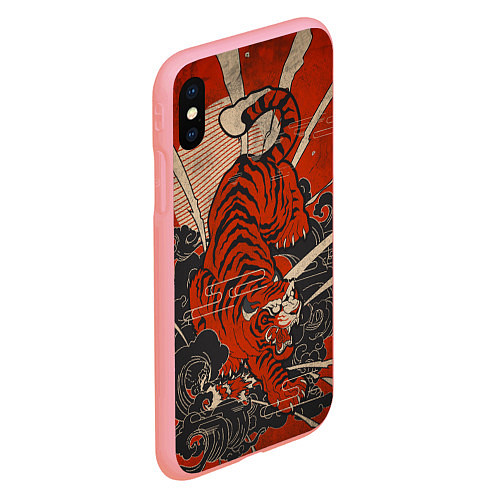 Чехол iPhone XS Max матовый Тигр в японском стиле / 3D-Баблгам – фото 2