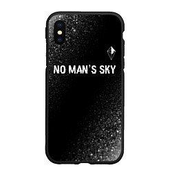 Чехол iPhone XS Max матовый No Mans Sky glitch на темном фоне: символ сверху, цвет: 3D-черный