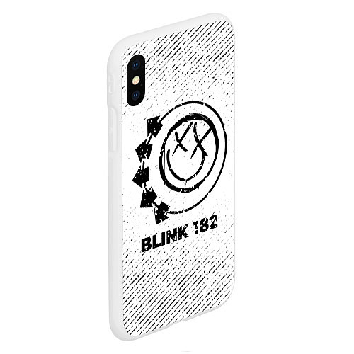 Чехол iPhone XS Max матовый Blink 182 с потертостями на светлом фоне / 3D-Белый – фото 2