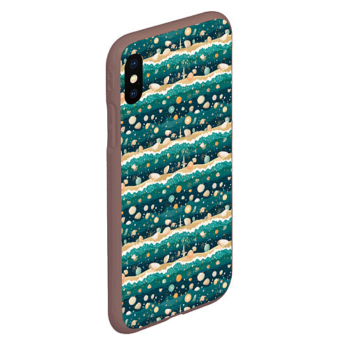 Чехол iPhone XS Max матовый Море и ракушки / 3D-Коричневый – фото 2