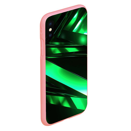 Чехол iPhone XS Max матовый Зеленая неоновая абстракция / 3D-Баблгам – фото 2