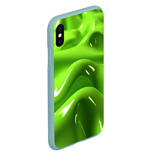 Чехол iPhone XS Max матовый Зеленая слизь / 3D-Мятный – фото 2