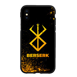 Чехол iPhone XS Max матовый Berserk - gold gradient, цвет: 3D-черный