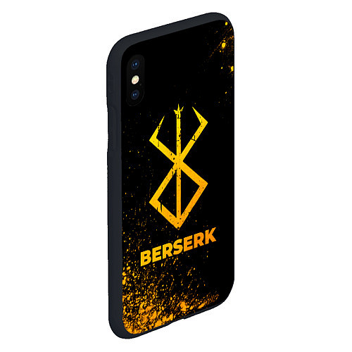 Чехол iPhone XS Max матовый Berserk - gold gradient / 3D-Черный – фото 2