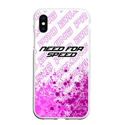 Чехол iPhone XS Max матовый Need for Speed pro gaming: символ сверху, цвет: 3D-белый