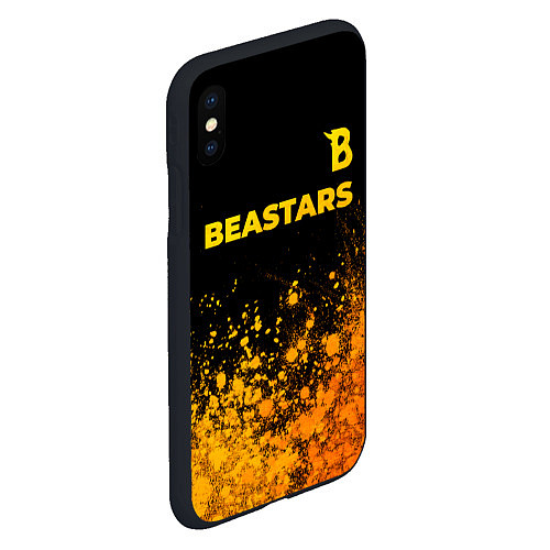 Чехол iPhone XS Max матовый Beastars - gold gradient: символ сверху / 3D-Черный – фото 2