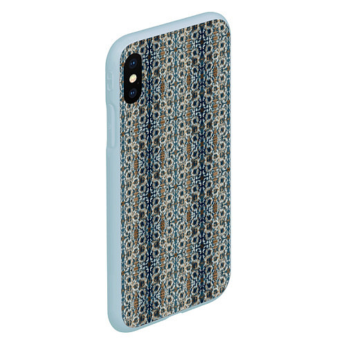 Чехол iPhone XS Max матовый Мраморные цепи / 3D-Голубой – фото 2