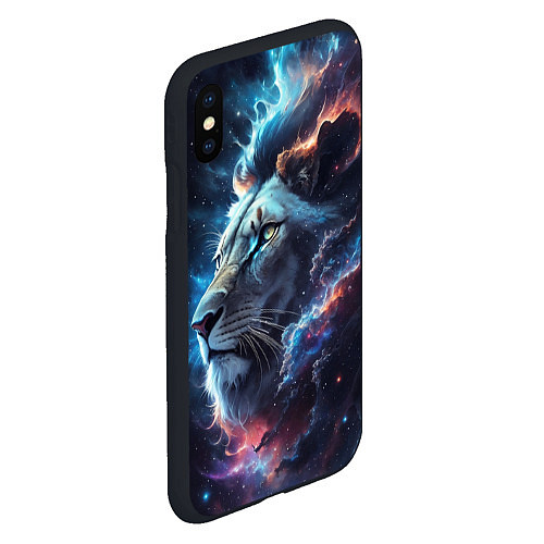 Чехол iPhone XS Max матовый Galactic lion / 3D-Черный – фото 2