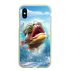 Чехол iPhone XS Max матовый Карп выпрыгивающий из воды