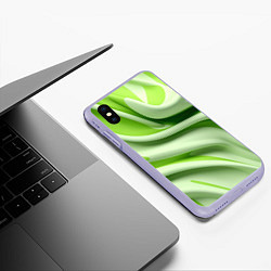 Чехол iPhone XS Max матовый Объемные складки, цвет: 3D-светло-сиреневый — фото 2