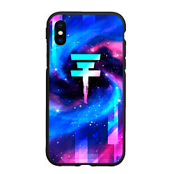 Чехол iPhone XS Max матовый Tokio Hotel неоновый космос, цвет: 3D-черный