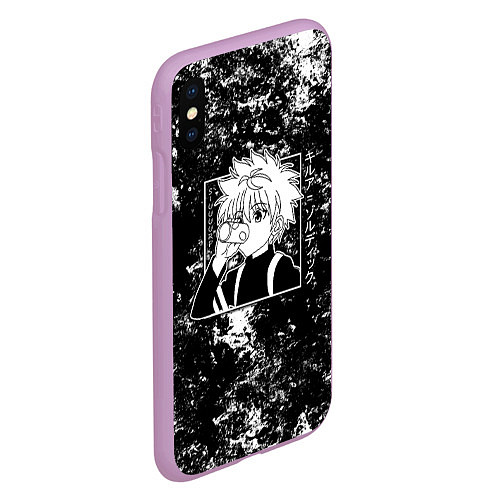 Чехол iPhone XS Max матовый Киллуа из аниме Hunter x hunter / 3D-Сиреневый – фото 2