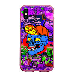 Чехол iPhone XS Max матовый Humble minds - skull - graffiti