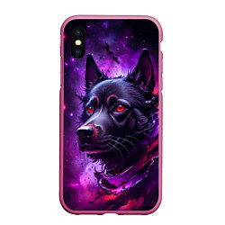 Чехол iPhone XS Max матовый Собака космос