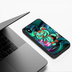 Чехол iPhone XS Max матовый Кровожадный мишутка-вуду, цвет: 3D-черный — фото 2