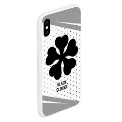 Чехол iPhone XS Max матовый Black Clover glitch на светлом фоне, цвет: 3D-белый — фото 2