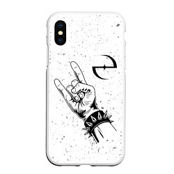 Чехол iPhone XS Max матовый Evanescence и рок символ, цвет: 3D-белый