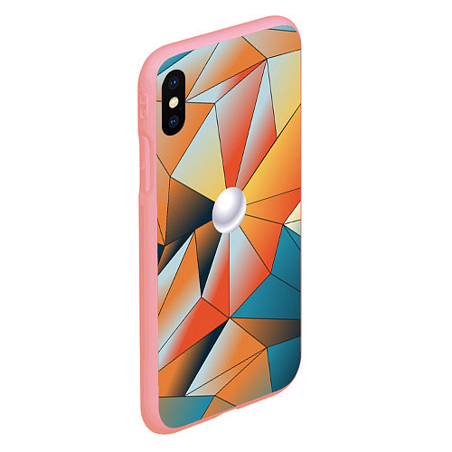 Чехол iPhone XS Max матовый Жемчужина - градиент из полигональных треугольнико / 3D-Баблгам – фото 2