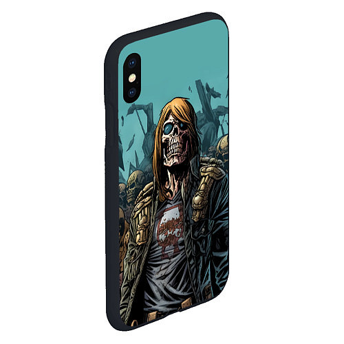 Чехол iPhone XS Max матовый Iron Maiden Fallen Angel / 3D-Черный – фото 2