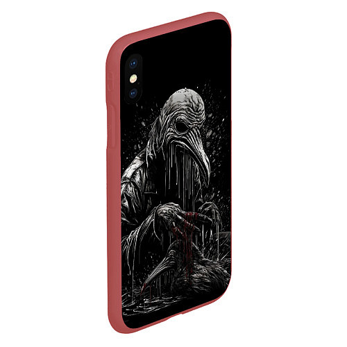 Чехол iPhone XS Max матовый Slipknot - Stay and bleeding / 3D-Красный – фото 2