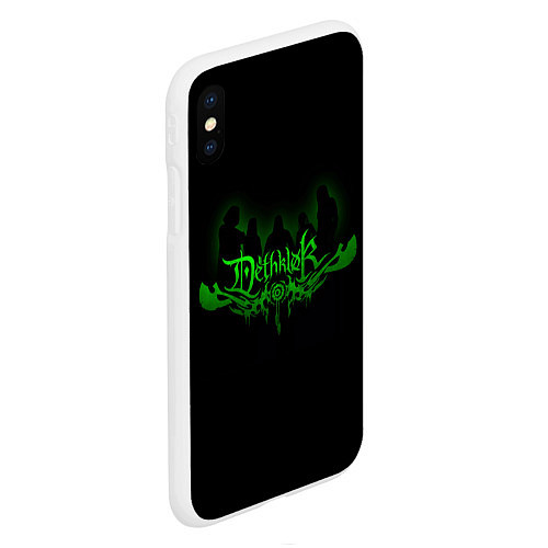 Чехол iPhone XS Max матовый Metalocalypse Dethklok green / 3D-Белый – фото 2