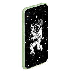 Чехол iPhone XS Max матовый Space tennis - astronaut, цвет: 3D-салатовый — фото 2